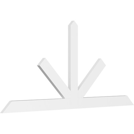 Ekena Millwork Saratoga Architectural Grade PVC Gable Bracket, 108"W x 49 1/2"H x 2"D x 6"F, 11/12 Pitch GBP108X50X0206SAR00